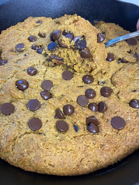 Javamelts Mocha Pumpkin Spice Chocolate Chip Skillet Cookie