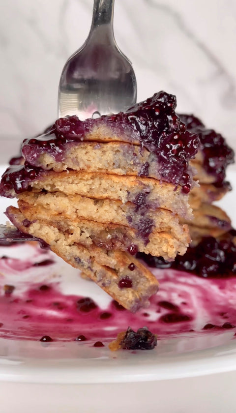 Javamelts Blueberry Caramel Protein Cobbler Pancakes
