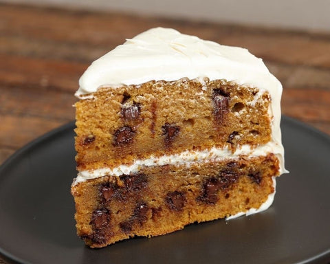 Javamelts Caramel Chocolate Chip Pumpkin Cake with Cream Cheese Frosting