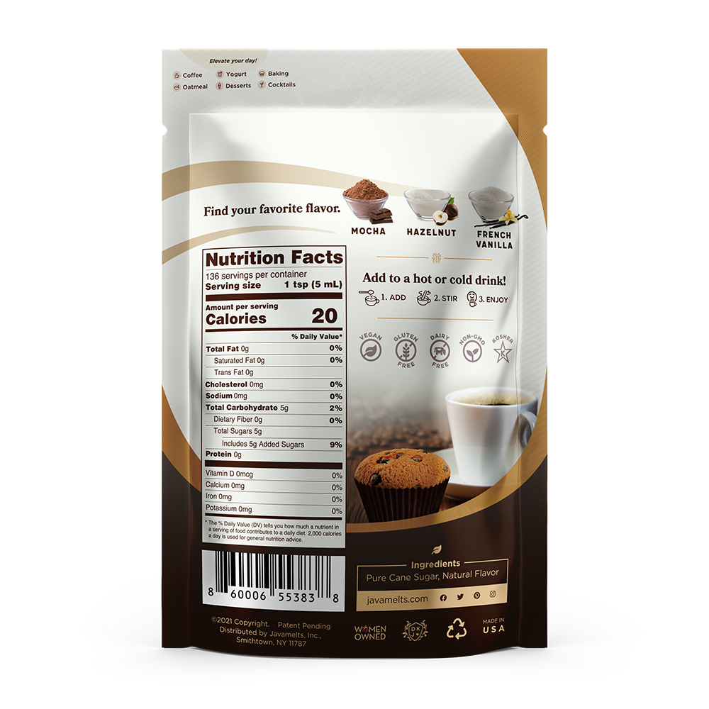 Javamelts Flavored Sugar For Coffee, Tea, Baking, Cocktails & More!